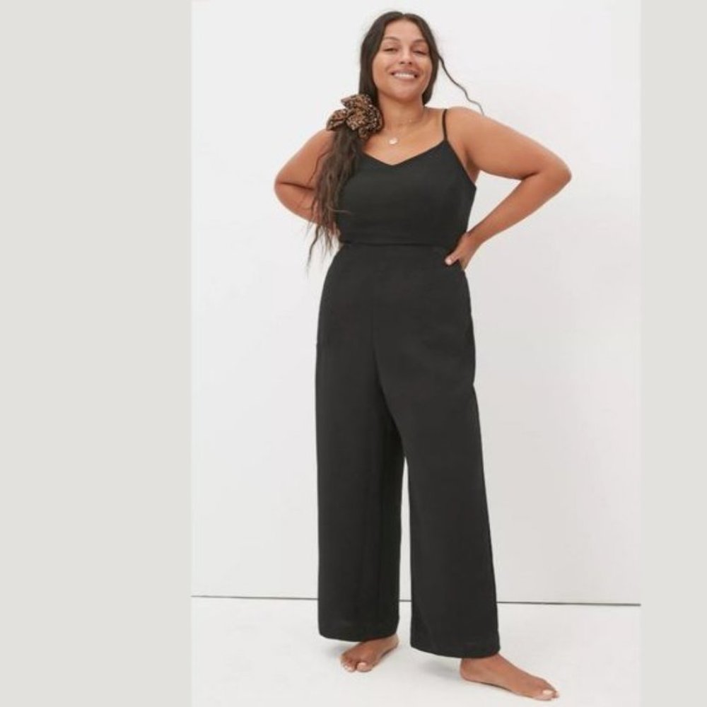 Anthropologie Magdalena Jumpsuit Black Size 16 NWT